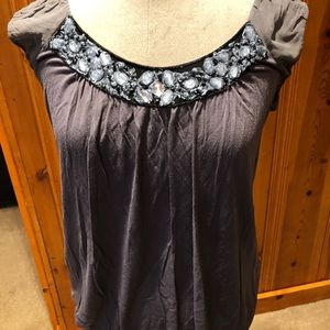 Vince beaded top with cap sleeve